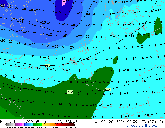 Z500/Rain (+SLP)/Z850 ECMWF ср 05.06.2024 00 UTC