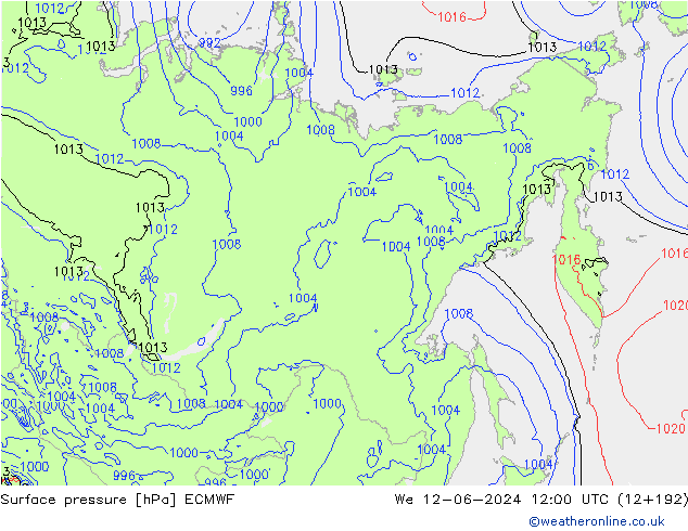 pressão do solo ECMWF Qua 12.06.2024 12 UTC