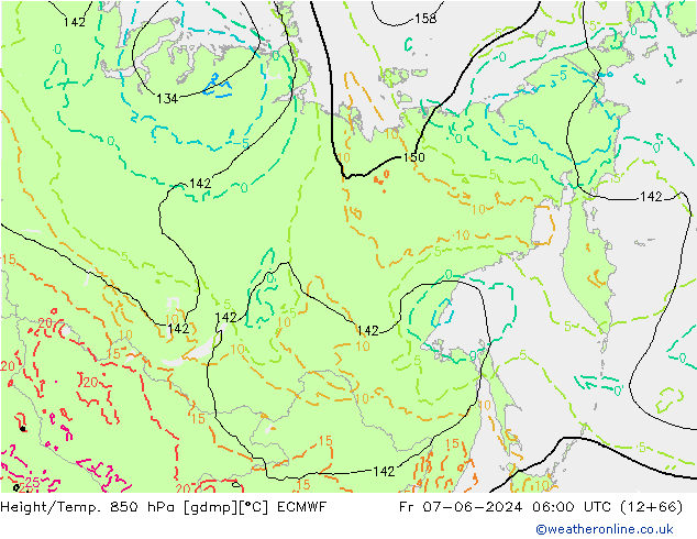 Z500/Rain (+SLP)/Z850 ECMWF Fr 07.06.2024 06 UTC