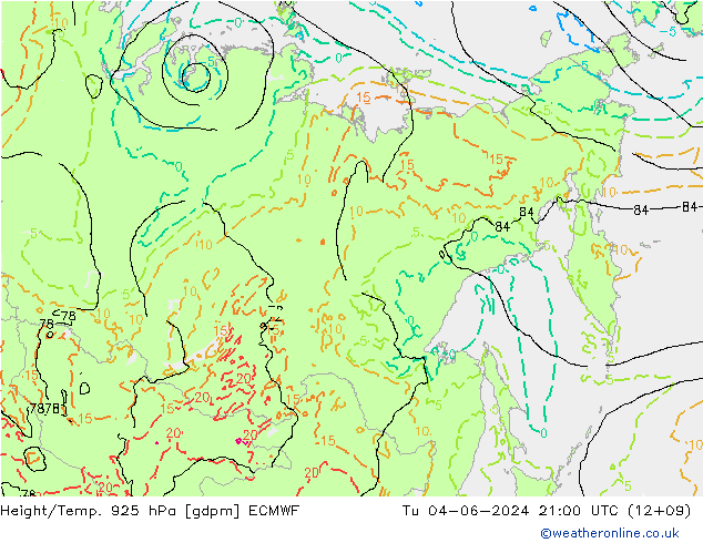 Height/Temp. 925 hPa ECMWF  04.06.2024 21 UTC