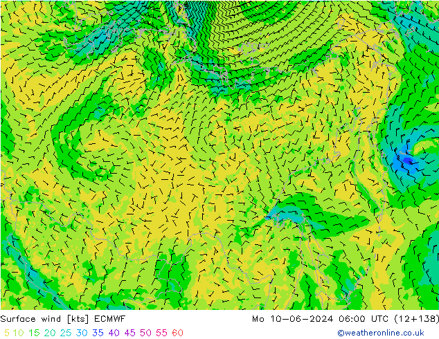 Wind 10 m ECMWF ma 10.06.2024 06 UTC