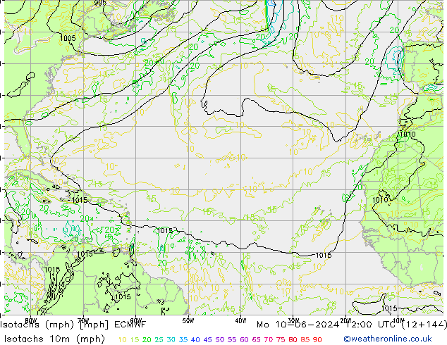 Isotachs (mph) ECMWF Mo 10.06.2024 12 UTC