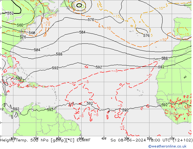 Z500/Regen(+SLP)/Z850 ECMWF za 08.06.2024 18 UTC