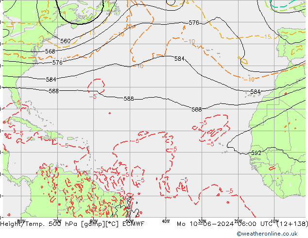 Z500/Regen(+SLP)/Z850 ECMWF ma 10.06.2024 06 UTC