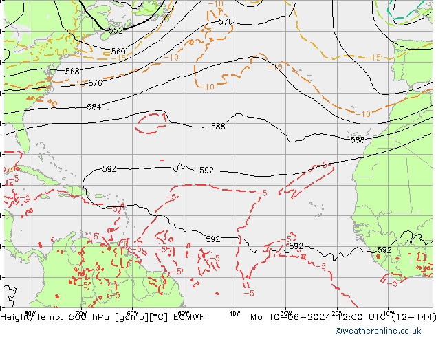 Z500/Rain (+SLP)/Z850 ECMWF Mo 10.06.2024 12 UTC