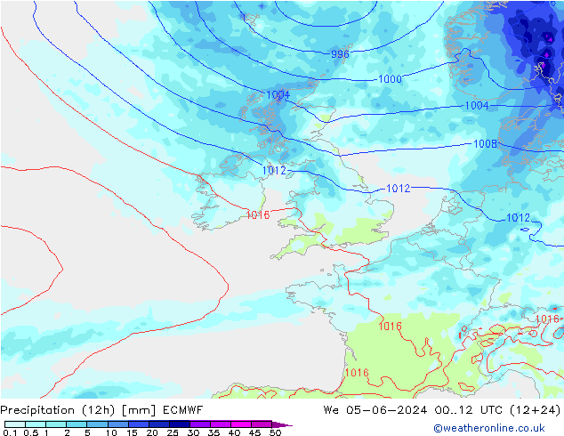 opad (12h) ECMWF śro. 05.06.2024 12 UTC