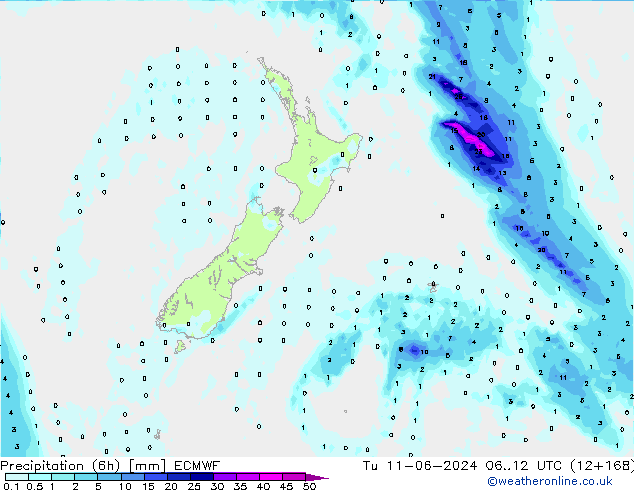 Z500/Rain (+SLP)/Z850 ECMWF mar 11.06.2024 12 UTC