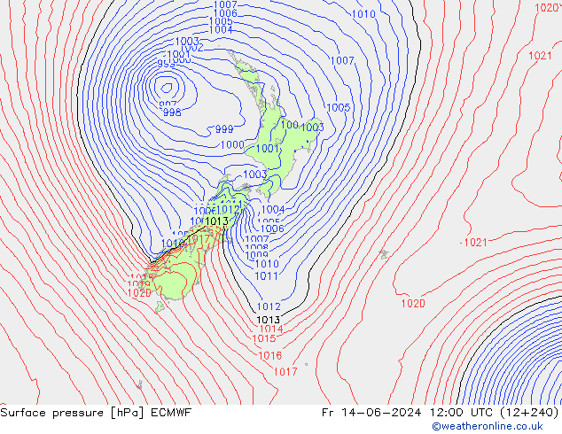 Yer basıncı ECMWF Cu 14.06.2024 12 UTC