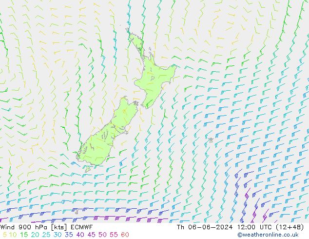 Vent 900 hPa ECMWF jeu 06.06.2024 12 UTC