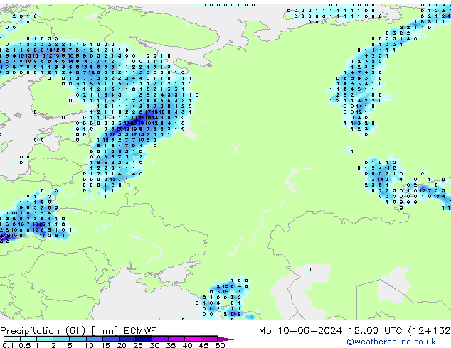 Z500/Rain (+SLP)/Z850 ECMWF pon. 10.06.2024 00 UTC