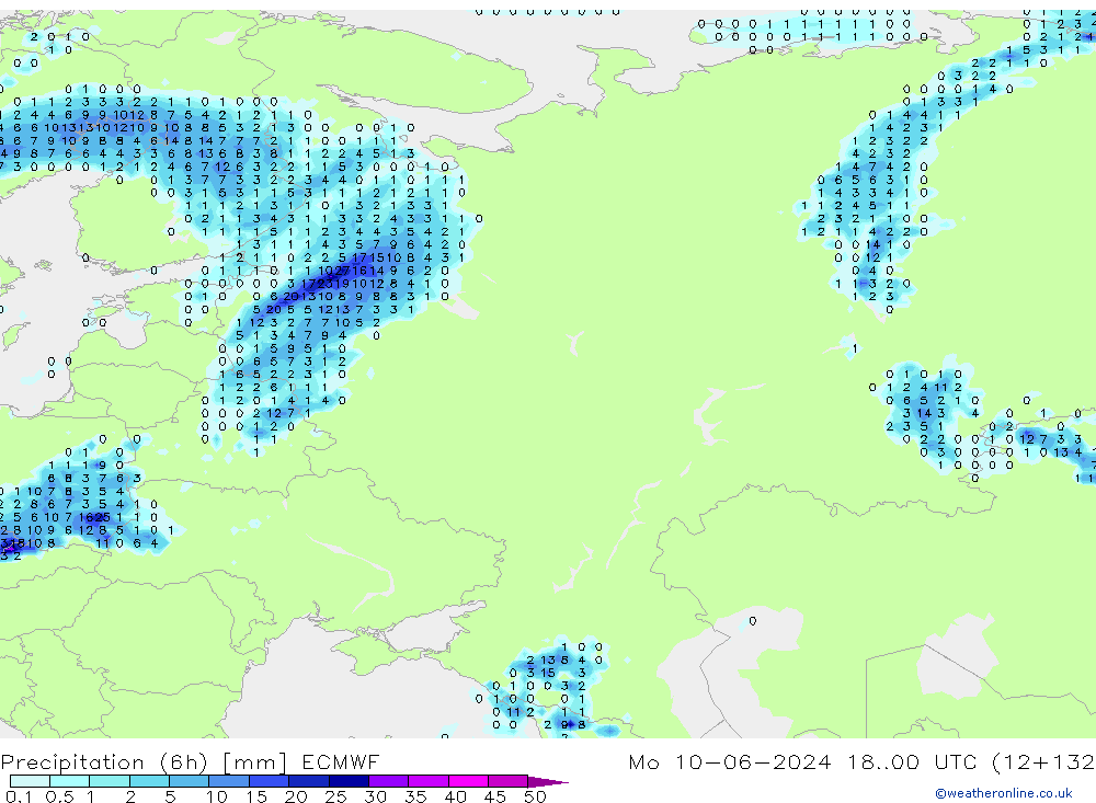 Z500/Rain (+SLP)/Z850 ECMWF Mo 10.06.2024 00 UTC