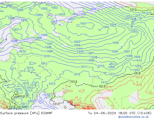 pression de l'air ECMWF mar 04.06.2024 18 UTC