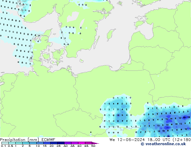 Précipitation ECMWF mer 12.06.2024 00 UTC