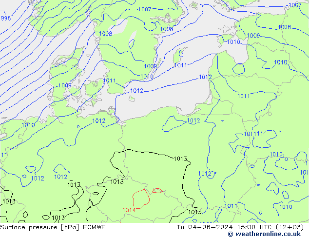 ciśnienie ECMWF wto. 04.06.2024 15 UTC