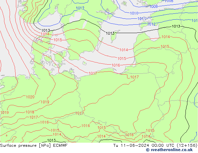 ciśnienie ECMWF wto. 11.06.2024 00 UTC