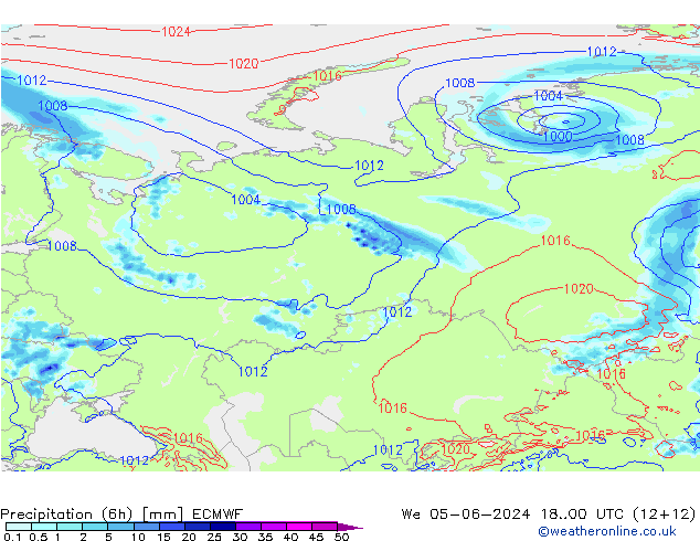 Z500/Rain (+SLP)/Z850 ECMWF ср 05.06.2024 00 UTC