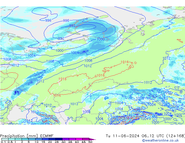 Precipitazione ECMWF mar 11.06.2024 12 UTC