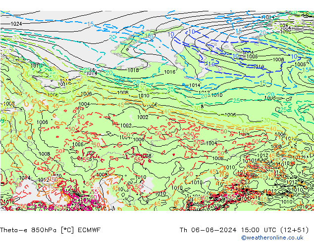 Theta-e 850hPa ECMWF Th 06.06.2024 15 UTC