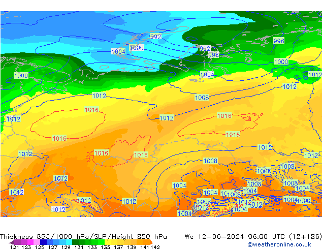 Thck 850-1000 hPa ECMWF  12.06.2024 06 UTC