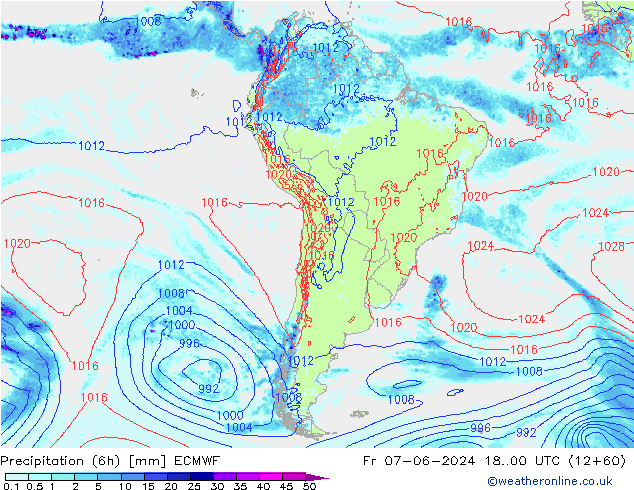 Z500/Regen(+SLP)/Z850 ECMWF vr 07.06.2024 00 UTC