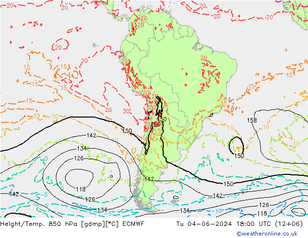 Z500/Rain (+SLP)/Z850 ECMWF Tu 04.06.2024 18 UTC