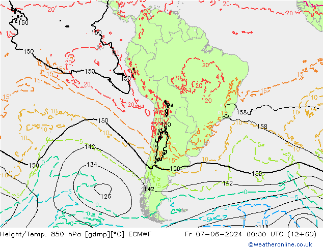 Z500/Rain (+SLP)/Z850 ECMWF ven 07.06.2024 00 UTC