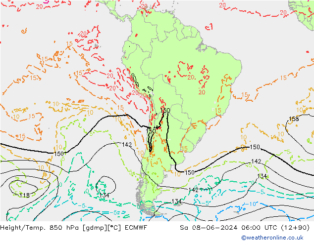 Z500/Rain (+SLP)/Z850 ECMWF  08.06.2024 06 UTC