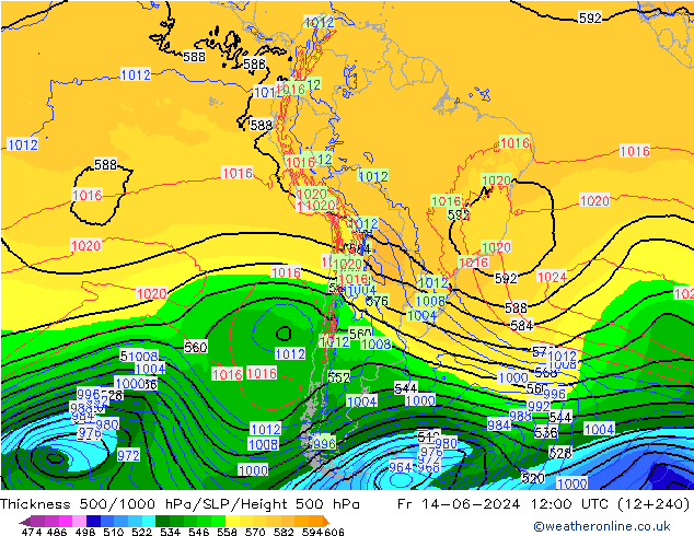 Thck 500-1000hPa ECMWF  14.06.2024 12 UTC