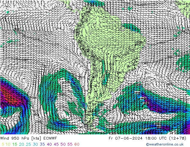 Wind 950 hPa ECMWF Fr 07.06.2024 18 UTC