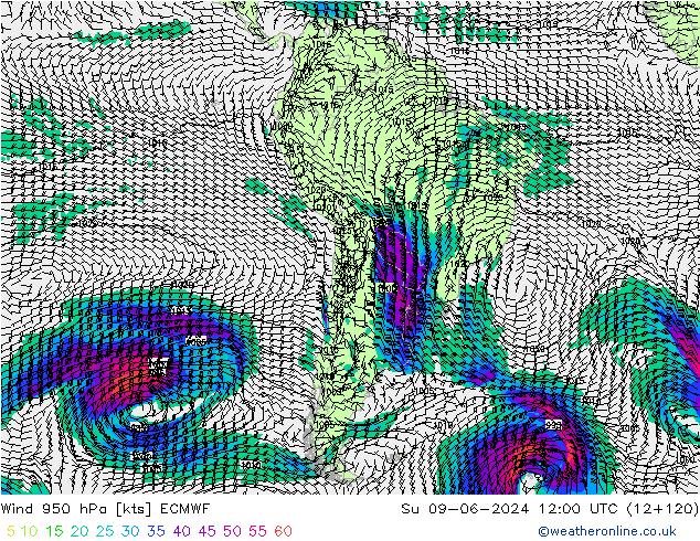 Wind 950 hPa ECMWF Su 09.06.2024 12 UTC