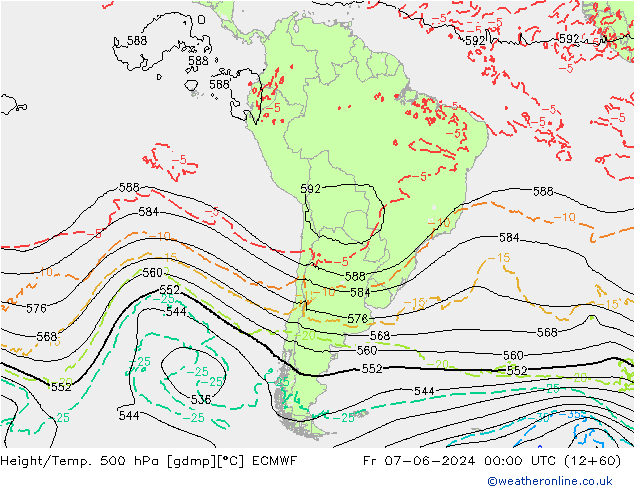 Z500/Regen(+SLP)/Z850 ECMWF vr 07.06.2024 00 UTC