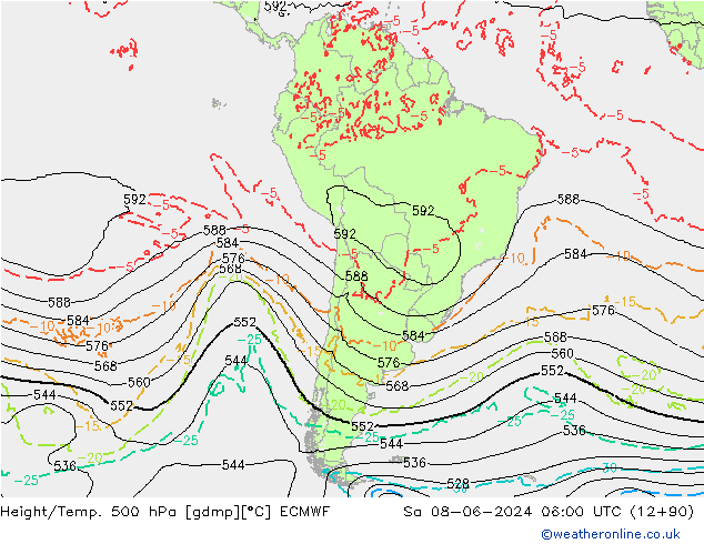 Z500/Rain (+SLP)/Z850 ECMWF  08.06.2024 06 UTC