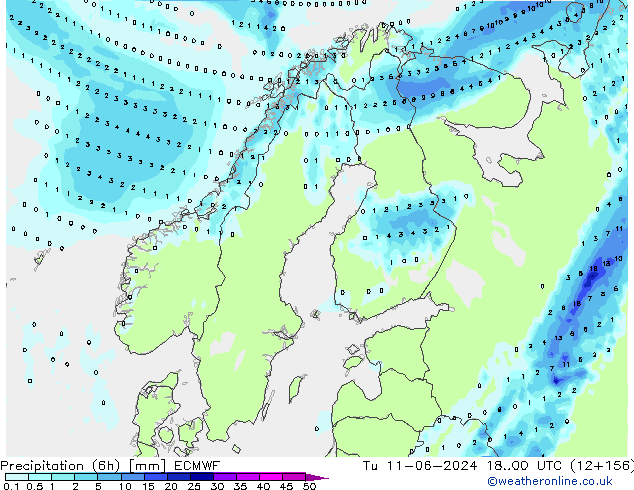 Z500/Rain (+SLP)/Z850 ECMWF  11.06.2024 00 UTC