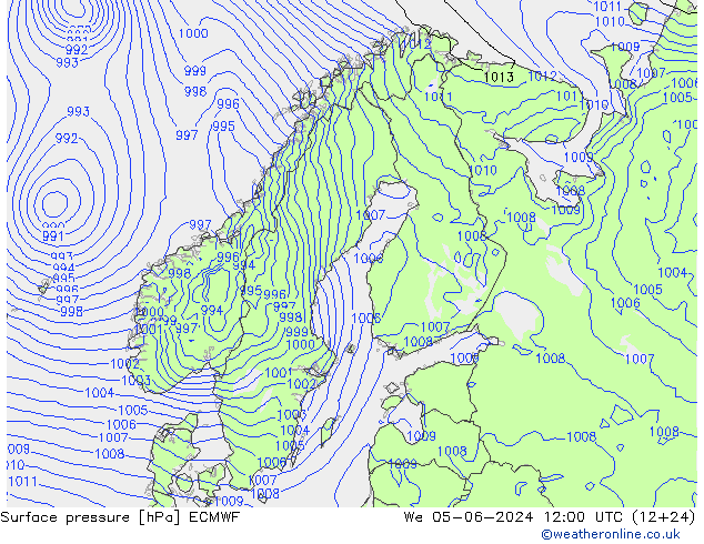 Bodendruck ECMWF Mi 05.06.2024 12 UTC