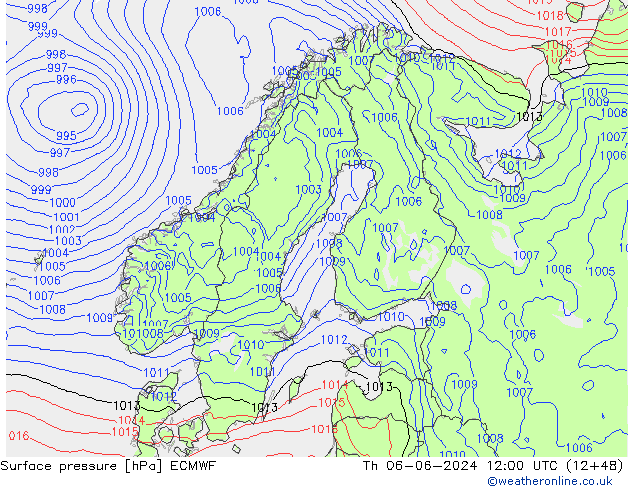 Bodendruck ECMWF Do 06.06.2024 12 UTC