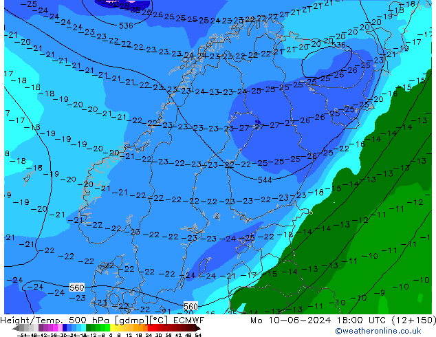 Z500/Rain (+SLP)/Z850 ECMWF Mo 10.06.2024 18 UTC