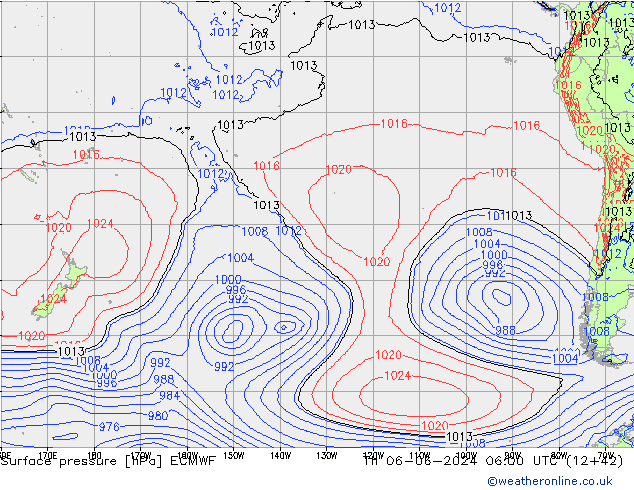 Yer basıncı ECMWF Per 06.06.2024 06 UTC