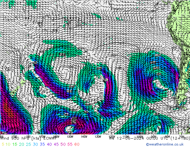 Wind 950 hPa ECMWF We 12.06.2024 00 UTC