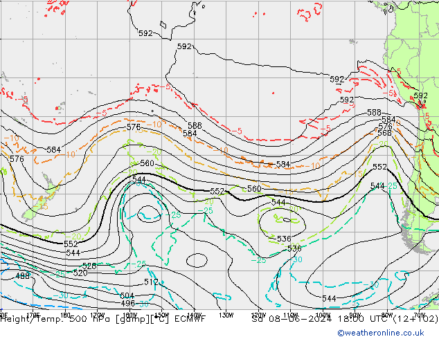 Z500/Yağmur (+YB)/Z850 ECMWF Cts 08.06.2024 18 UTC