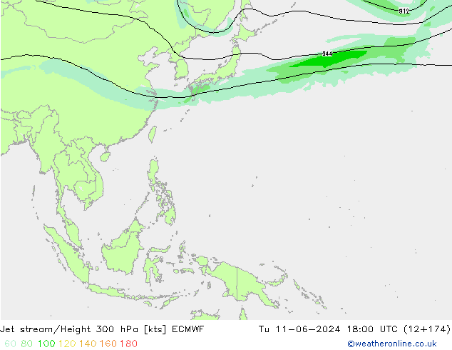 джет ECMWF вт 11.06.2024 18 UTC