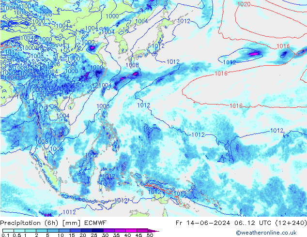 Z500/Rain (+SLP)/Z850 ECMWF pt. 14.06.2024 12 UTC