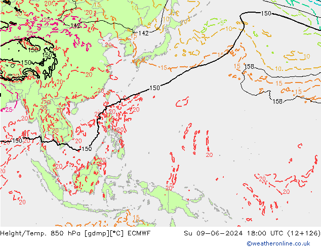 Z500/Rain (+SLP)/Z850 ECMWF So 09.06.2024 18 UTC