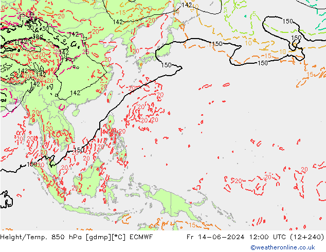 Z500/Rain (+SLP)/Z850 ECMWF pt. 14.06.2024 12 UTC