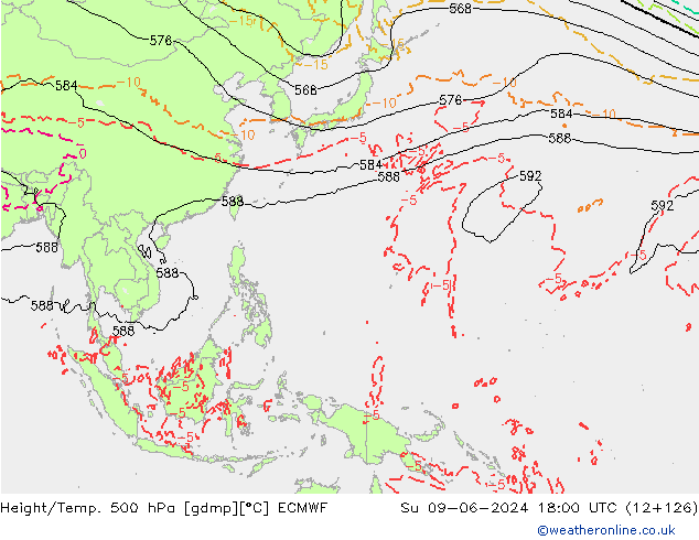 Z500/Rain (+SLP)/Z850 ECMWF  09.06.2024 18 UTC