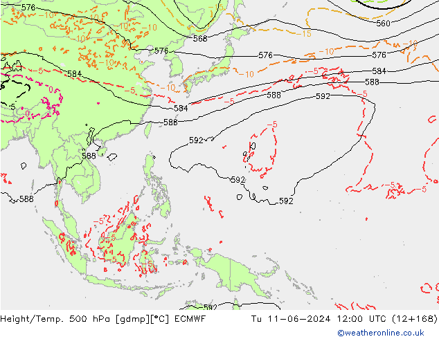 Z500/Regen(+SLP)/Z850 ECMWF di 11.06.2024 12 UTC