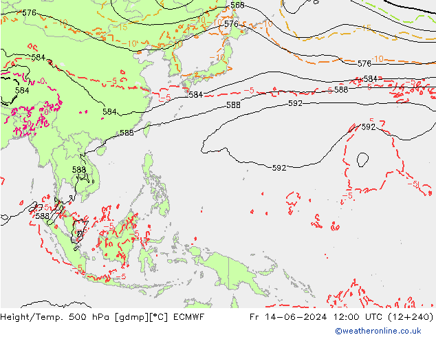 Z500/Rain (+SLP)/Z850 ECMWF pt. 14.06.2024 12 UTC