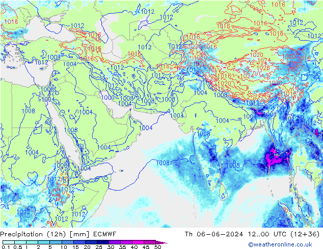 opad (12h) ECMWF czw. 06.06.2024 00 UTC