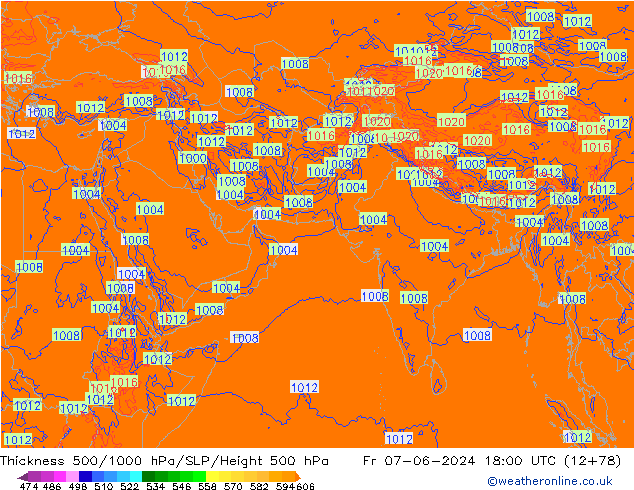 Thck 500-1000hPa ECMWF Fr 07.06.2024 18 UTC