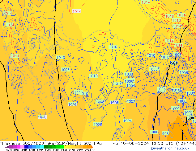 Thck 500-1000hPa ECMWF Po 10.06.2024 12 UTC