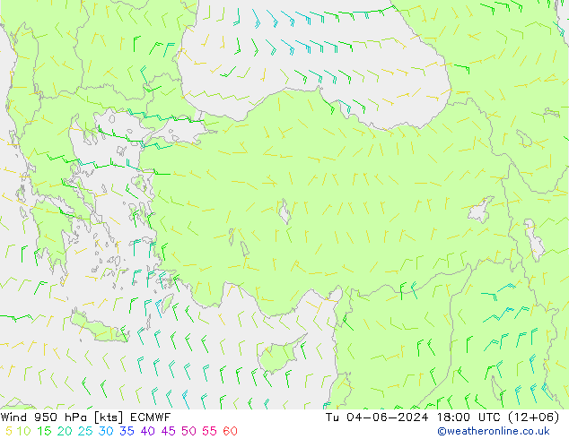 Wind 950 hPa ECMWF di 04.06.2024 18 UTC